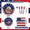 100PCS 250th Anniversary Patriotic Tableware Set for 25 Guests – Red, White & Blue Disposable Plates, Napkins & Forks for 2026 Independence Day, Memorial Day & Military Celebrations (USA-Themed Decor)